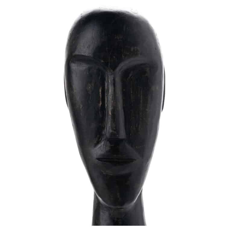 Set of 2 Wood Head Sculptures - Image 5