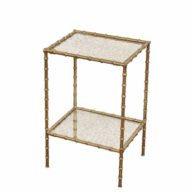 Delores Two Tier Faux Bamboo Side Table