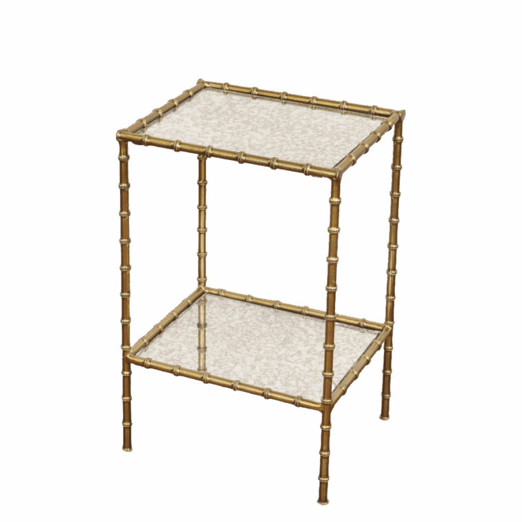 Delores Two Tier Faux Bamboo Side Table