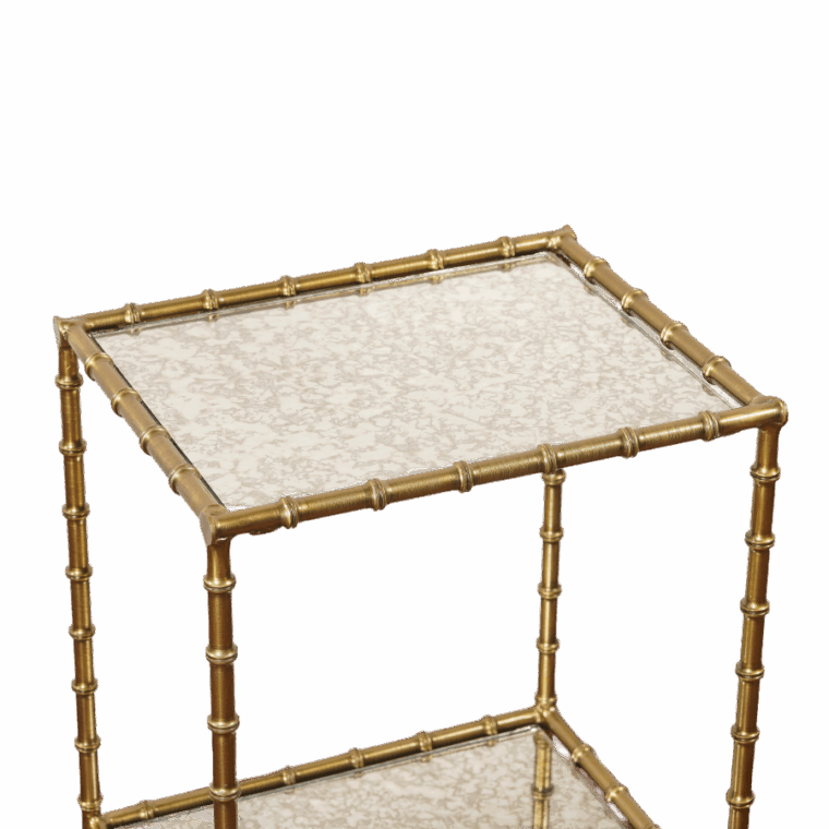 Delores Two Tier Faux Bamboo Side Table - Image 2