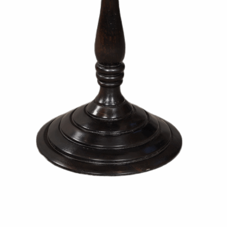 Black Turned Wood Drinks Table with Brass Banding - Image 2