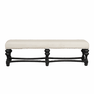 Large Miguel Ebonized Wood Bench