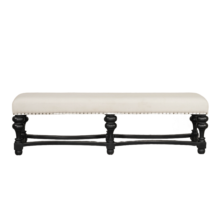 Large Miguel Ebonized Wood Bench