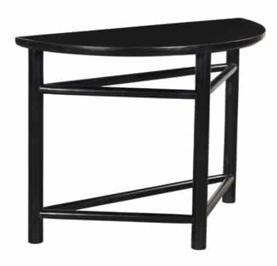 Black Lacquered Demi Lune Console