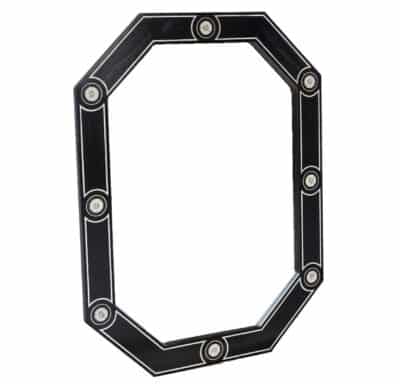 Diego Black Mirror with Circular Inset Inlay
