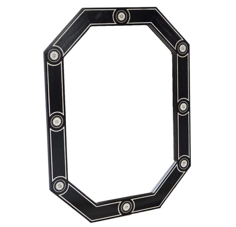 Diego Black Mirror with Circular Inset Inlay