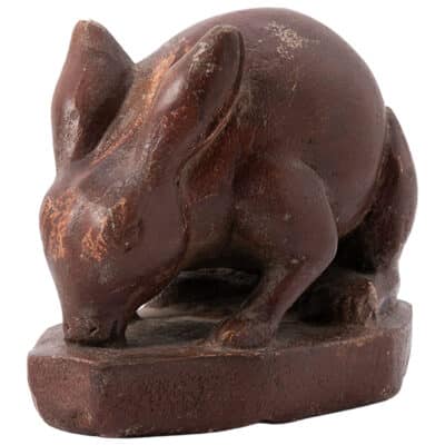 Vintage Painted Stone Rabbit