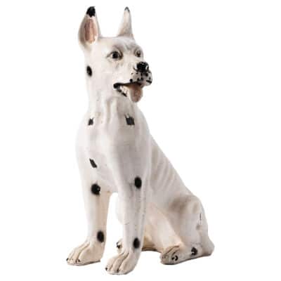 Vintage Painted Chalk Dalmatian Statue