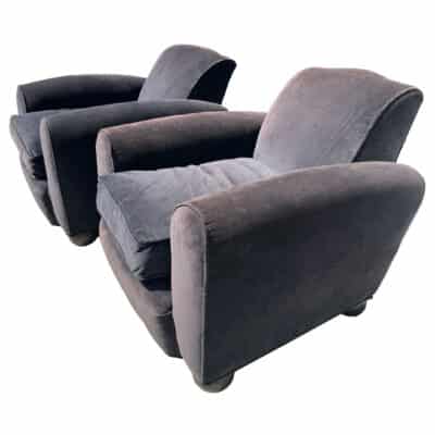 Pair of Vintage French Chairs with Bun Footings