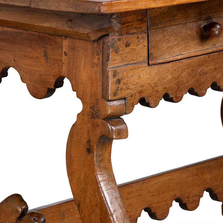 Antique Spanish Chestnut Plank Desk - Image 4