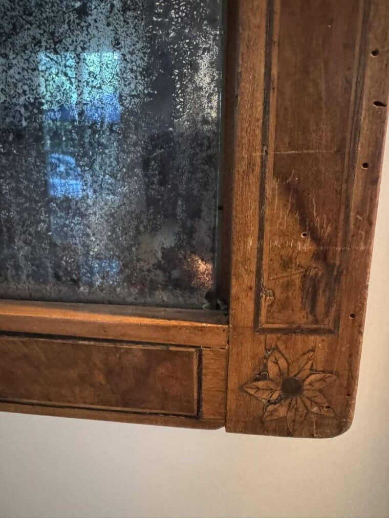 Antique English Mirror with Original Mercury Glass - Image 2