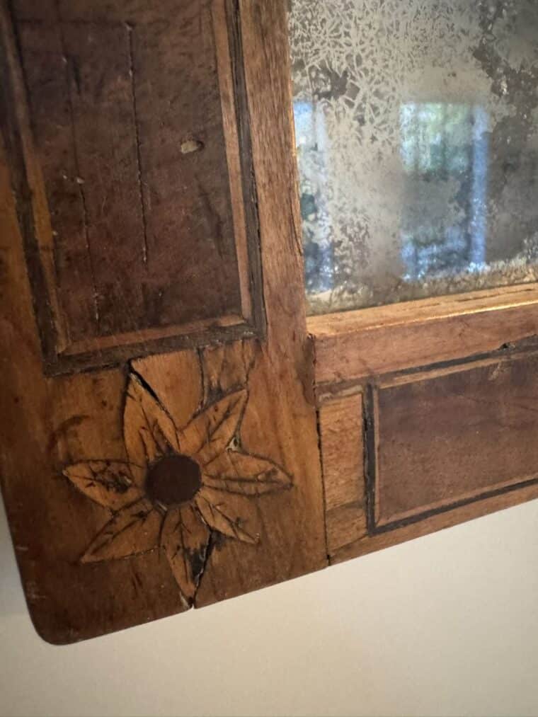 Antique English Mirror with Original Mercury Glass - Image 4
