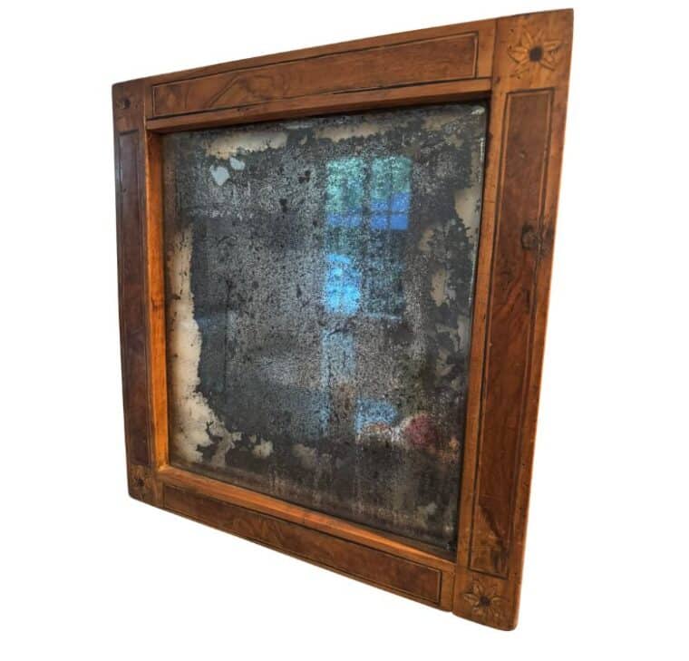 Antique English Mirror with Original Mercury Glass
