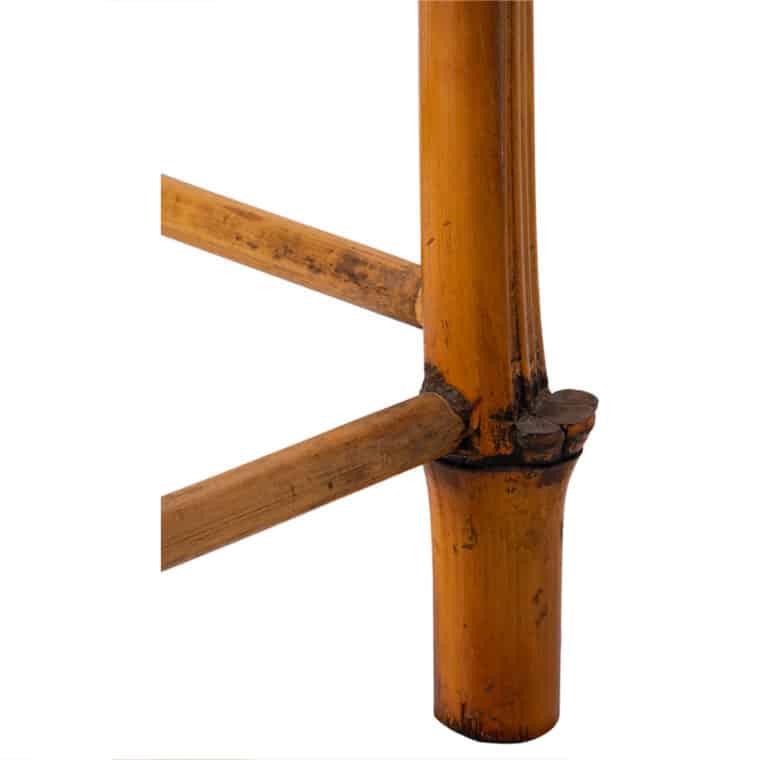Vintage Bamboo Inlaid Star Drinks Table - Image 8