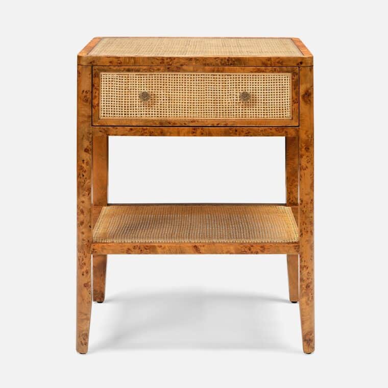 Poplar Burl and Natural Cane Nightstands - Image 5