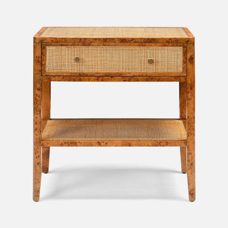 Poplar Burl and Natural Cane Nightstands - Image 6