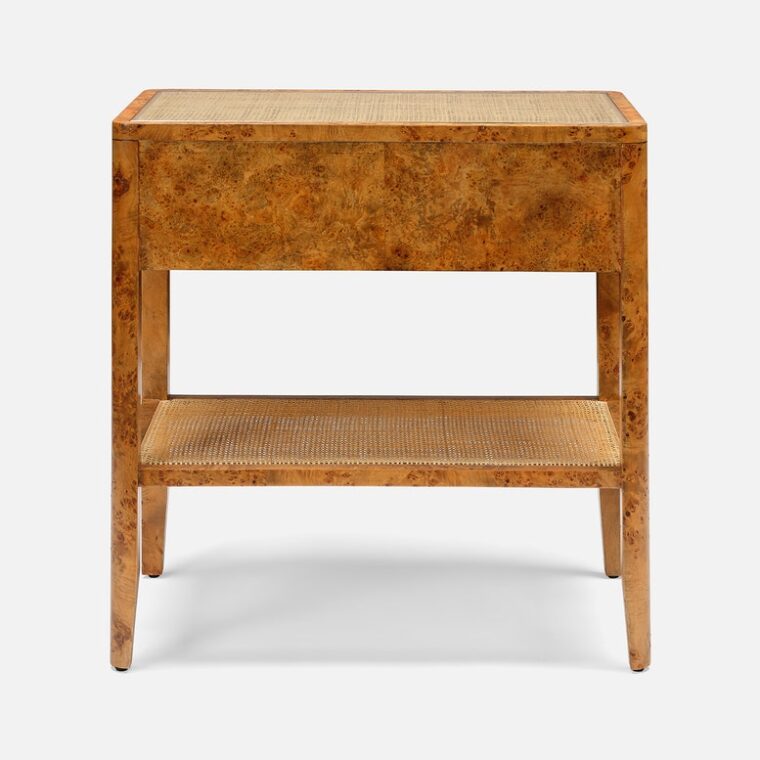 Poplar Burl and Natural Cane Nightstands - Image 7