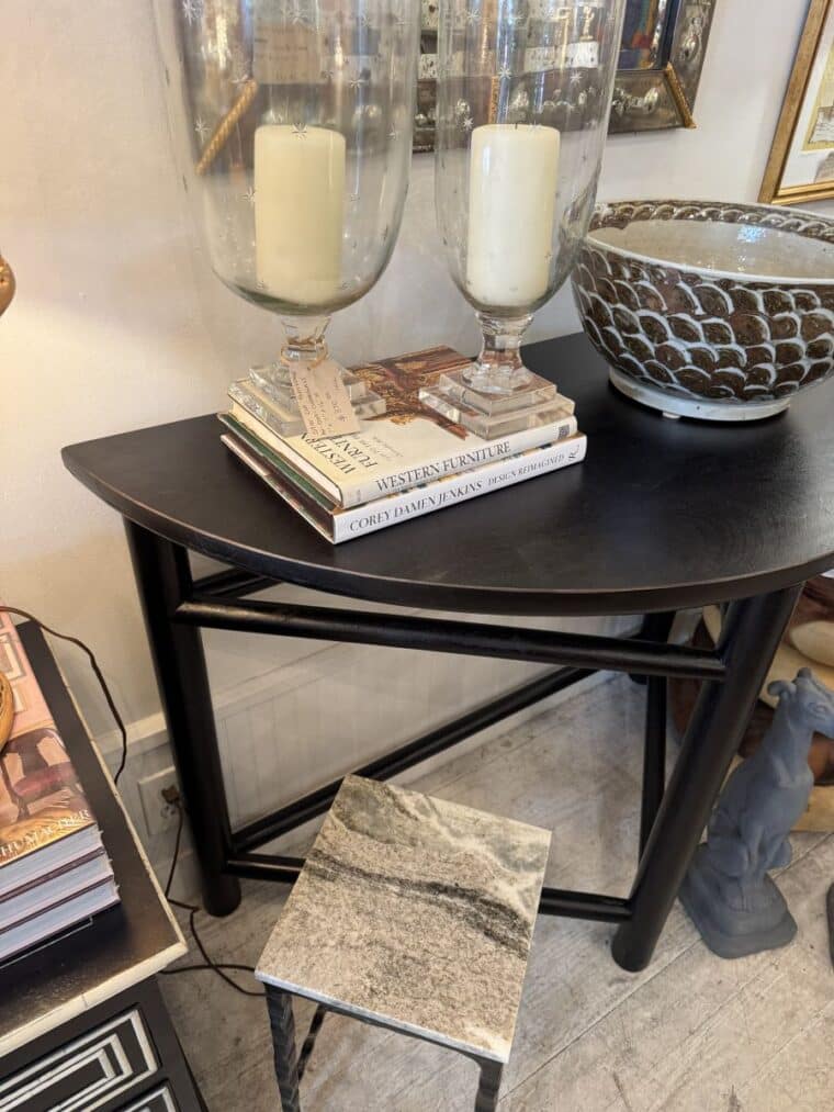 Black Lacquered Demi Lune Console - Image 2