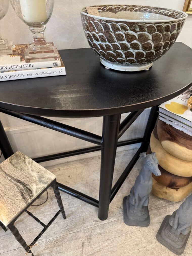 Black Lacquered Demi Lune Console - Image 3