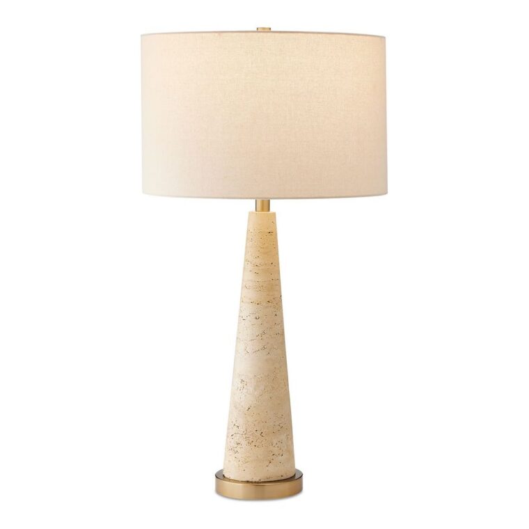 Travertine Tapered Table Lamp