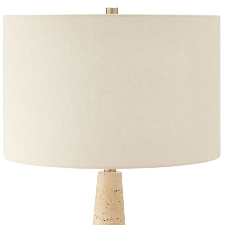 Travertine Tapered Table Lamp - Image 3