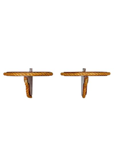 Pair of Vintage Wall Brackets with Rope Detail