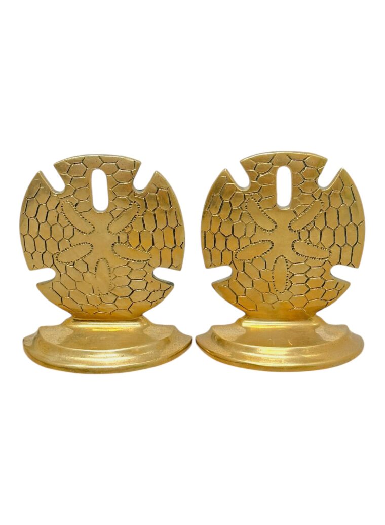 Vintage Brass Sand Dollar Bookends - Image 2