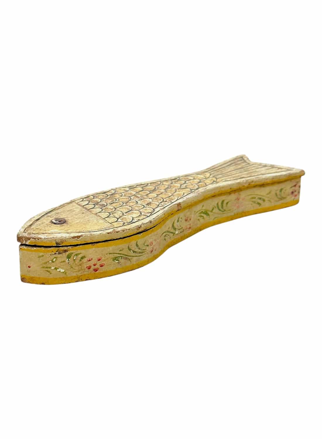 Vintage Folk Art Painted Fish Box - Image 3