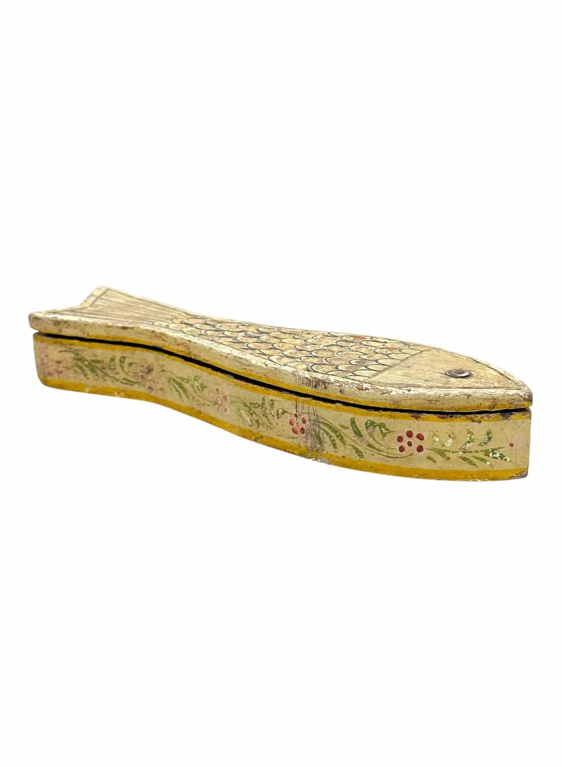 Vintage Folk Art Painted Fish Box - Image 4