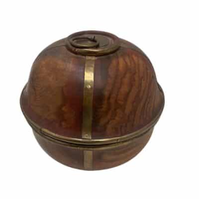 Vintage Round Wooden Tobacco Jar