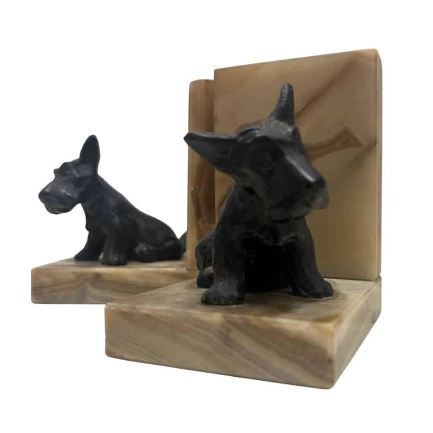 Cast Iron and Onyx Scottie Dog Bookends - Image 4