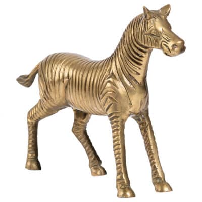 Vintage Brass Zebra Sculpture
