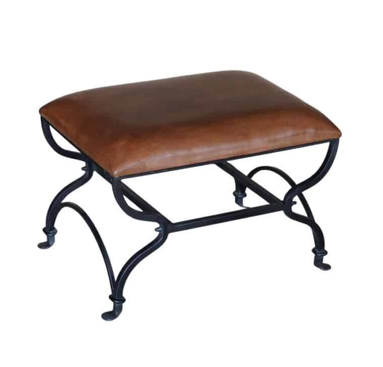 Small Burton Leather and Iron Stool