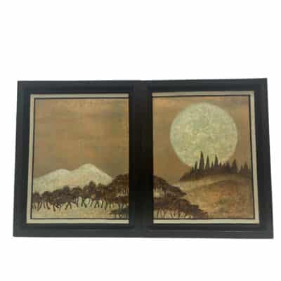 Moon Forest Original Diptych Art