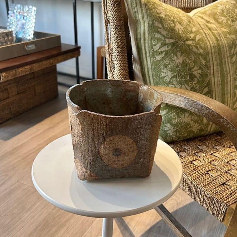 Hand Thrown Pot with Overlapping Edges - Image 4