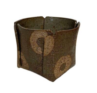 Hand Thrown Pot with Overlapping Edges