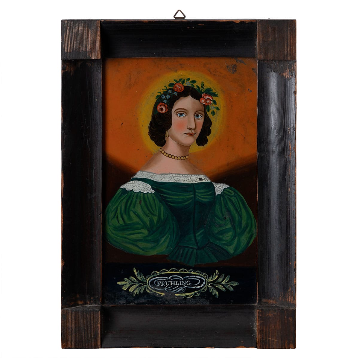 Vintage German Reverse Painting Original Art