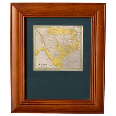 Vintage Hand Colored Map of Texas