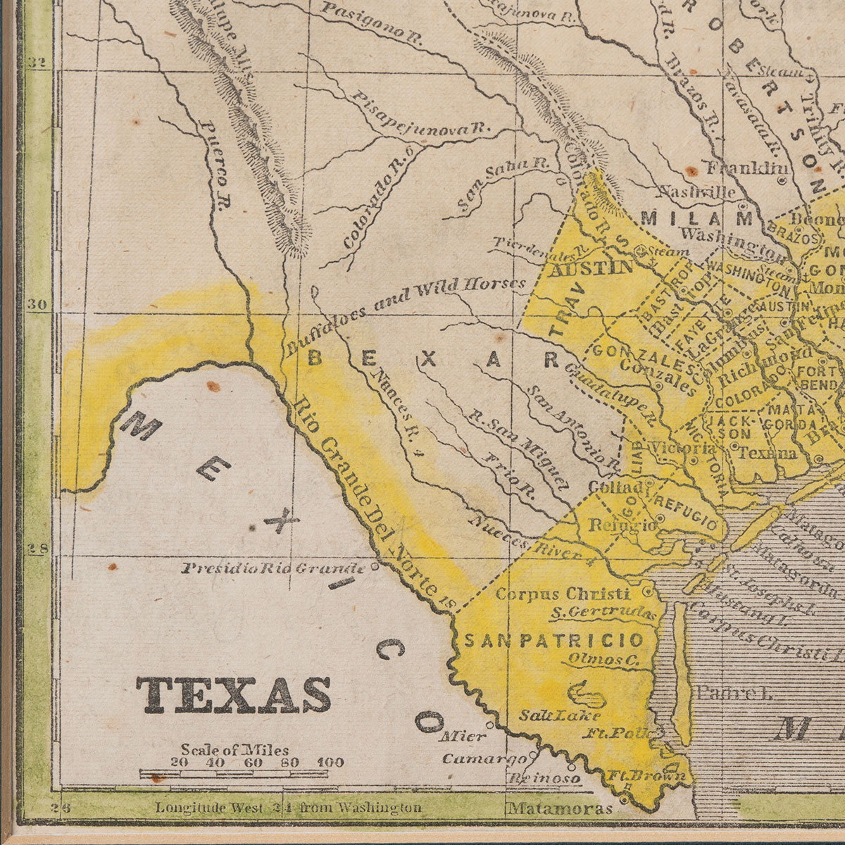 Vintage Hand Colored Map of Texas - Image 4