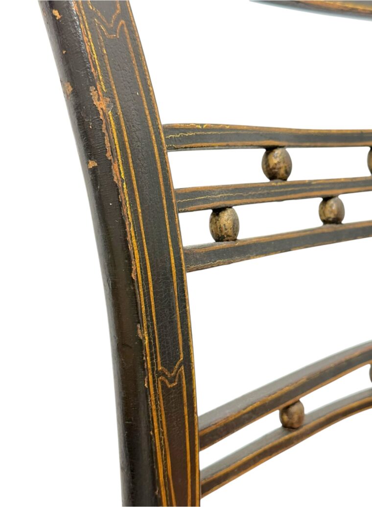 Pair of Antique Painted Black Side Chairs - Image 8