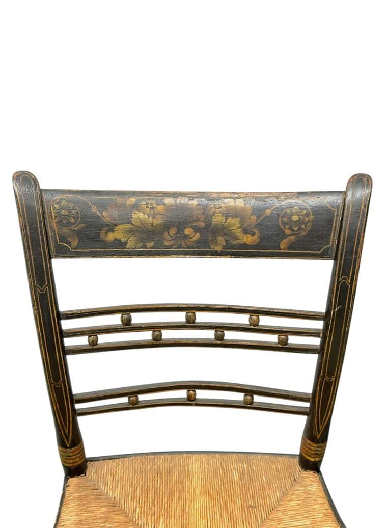 Pair of Antique Painted Black Side Chairs - Image 7