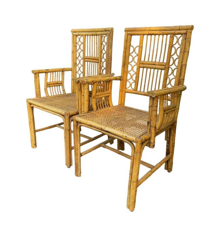 Vintage Bamboo Brighton Arm Chair - Image 4