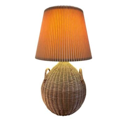 Vintage French Basket Table Lamp