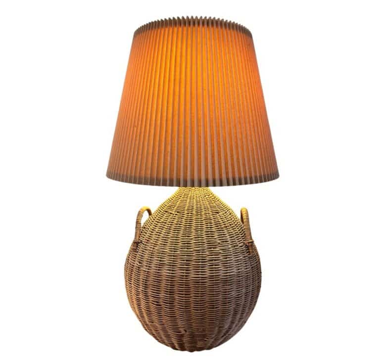 Vintage French Basket Table Lamp