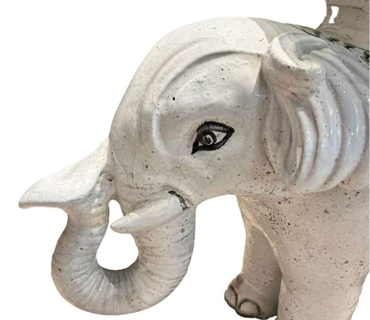 Vintage Tall Ceramic Elephant Stool - Image 3