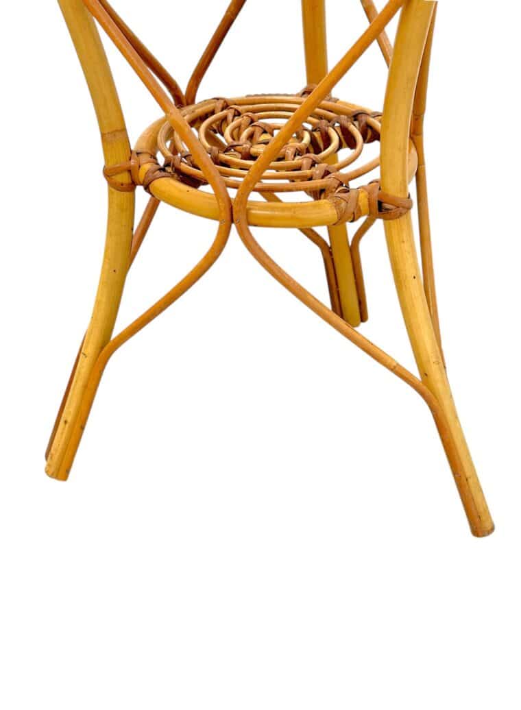 Vintage Italian Round Rattan Side Table - Image 6