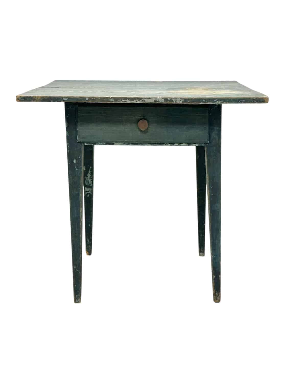 Antique American Distressed Blue Wood Table - Image 3