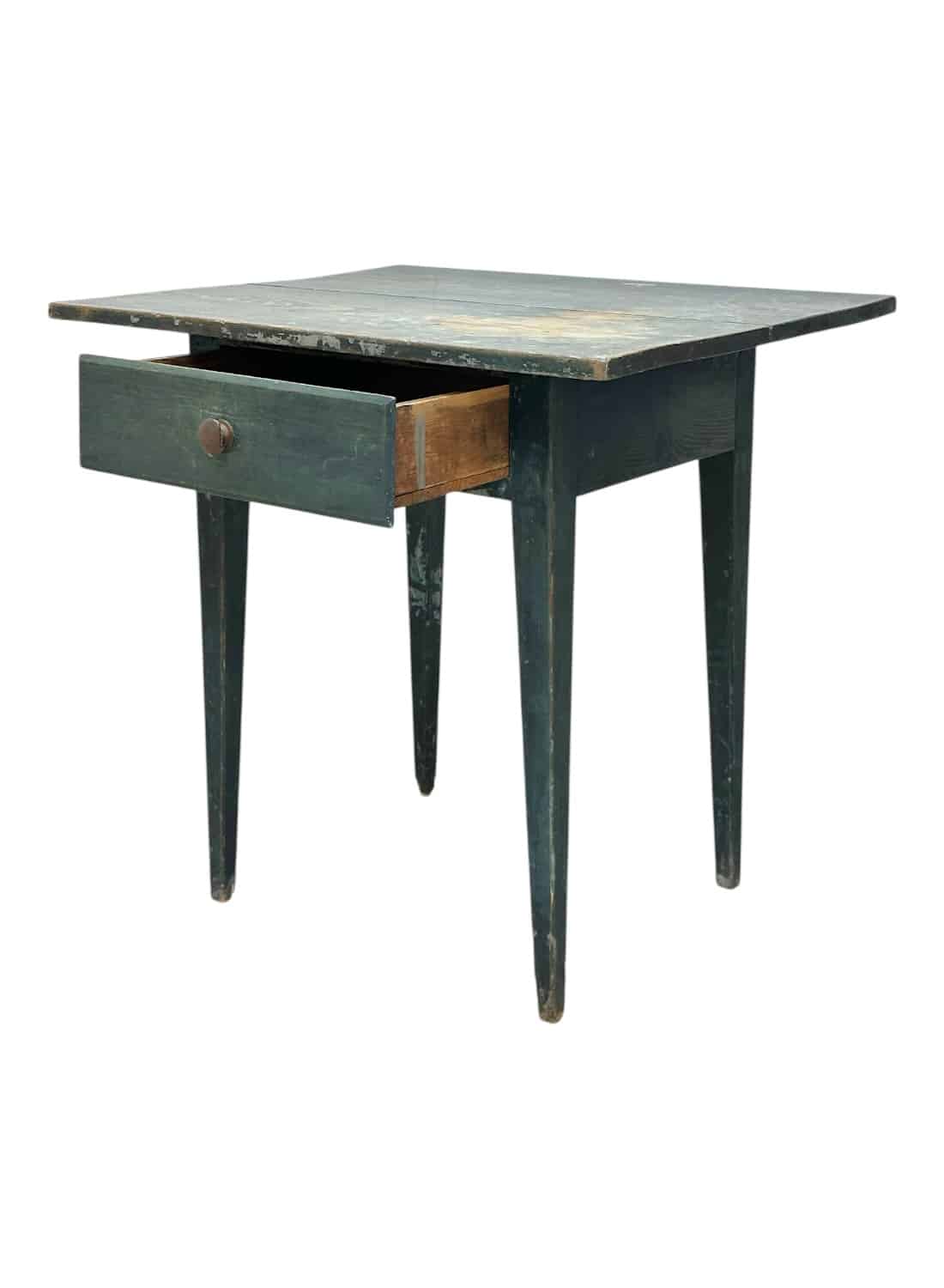 Antique American Distressed Blue Wood Table - Image 2