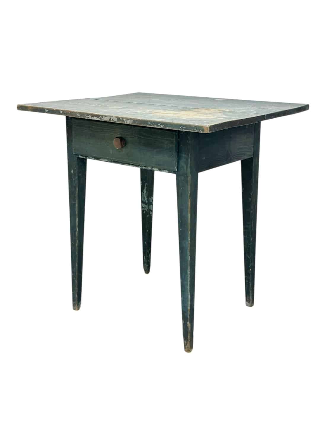 Antique American Distressed Blue Wood Table