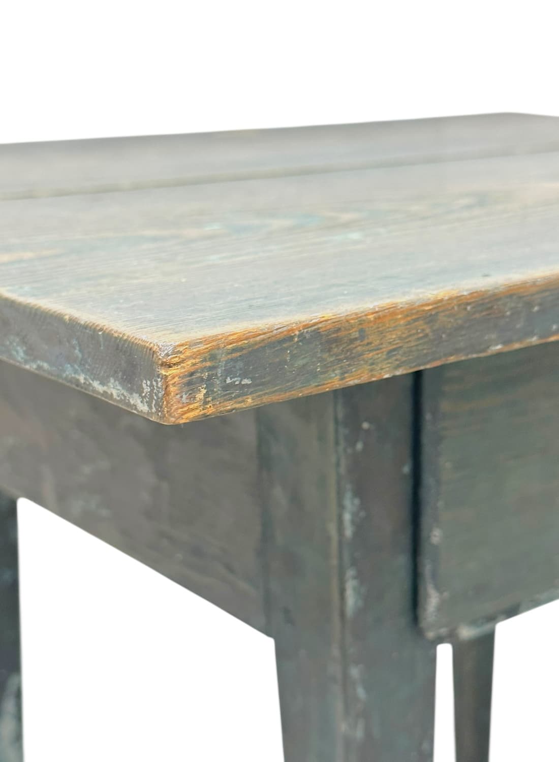 Antique American Distressed Blue Wood Table - Image 7